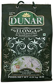 Dunar Elonga Basmati Rice, Premium, 10 Lb X 10