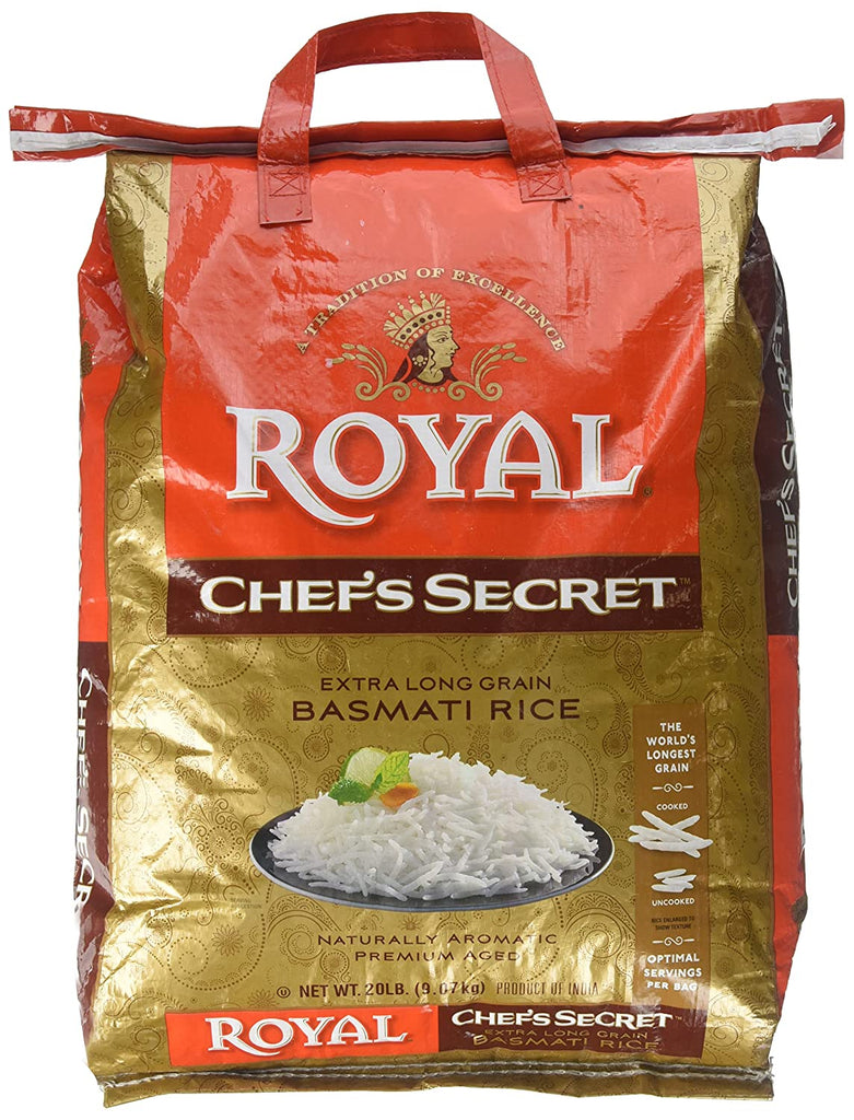 Royal Chef's Secret Extra Long Basmati Rice, 20 LBS