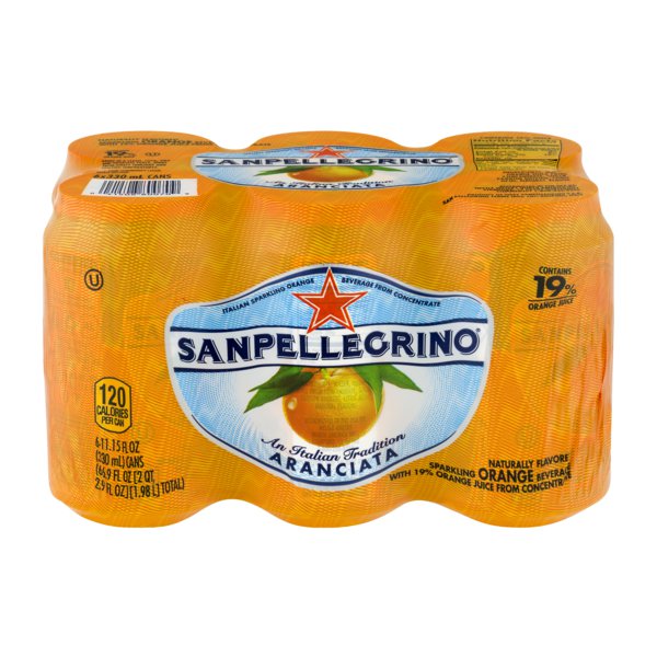 San Pellegrino Aranciata (Orange) Sparkling Water 6 x 11.15 fl oz