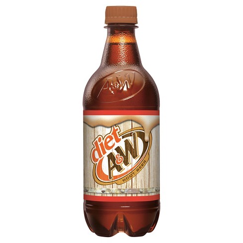 A&W Diet Root Beer 20 oz Bottle (24 pack) Case