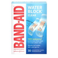 Band-Aid Brand Water Block Clear Adhesive Bandages, Assorted Sizes