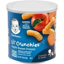Gerber Baked Corn Snack, Apple Sweet Potato 1.48 oz S