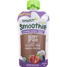 Sprout Smoothie, Organic, Berry Grape with Coconut Milk Veggies & Flax Seed 4 oz