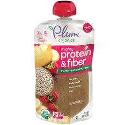 Plum Organics® Mighty Protein & Fiber™ Banana, White Bean, Strawberry & Chia Tots Pouch 4 oz