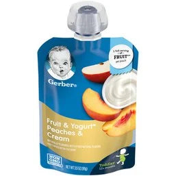 Gerber Peaches & Cream Fruit & Yogurt Toddler Food 3.488 oz