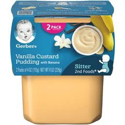 Gerber 2nd Foods Vanilla Custard Pudding With Bananas Baby Food Tubs