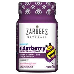 Zarbee's Naturals Children's Elderberry Immune Support, Vitamin C & Zinc, Berry