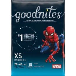 GoodNites Boys' Nighttime Bedwetting Underwear, XS