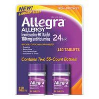Allegra NON-DROWSY INDOOR / OUTDOOR ALLERGY RELIEF fexofenadine HCl 180 mg/antihistamine TABLETS