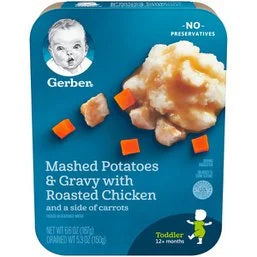 Gerber Lil' Entrees Mashed Potatoes and Gravy with Roasted Chicken and Carrots Toddler Food 6.6 oz