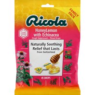 Ricola Cough Suppressant/Throat Drops, Honey Lemon with Echinacea, Family Pack