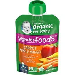 Gerber Wonderfoods Organic for Baby Carrot Apple Mango Baby Food 3.5 oz