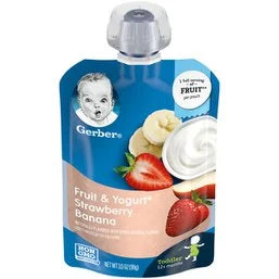 Gerber Strawberry Banana Fruit & Yogurt Toddler Food 3.488 oz