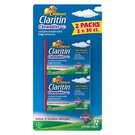 Claritin Claritin 24 Hour Allergy Chewables for Kids, Non Drowsy Allergy Relief, 72 Grape Antihistamine Tablets