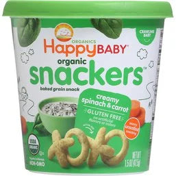 Happy Baby Snackers, Creamy Spinach & Carrot 1.5 oz