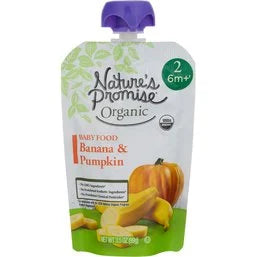 Nature's Promise Baby Food, Organic, Banana & Pumpkin, Stage 2 (6+ Months) 3.5 oz