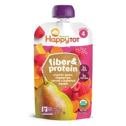 Happy Tot Pears, Raspberries, Carrots & Butternut Squash 4 oz