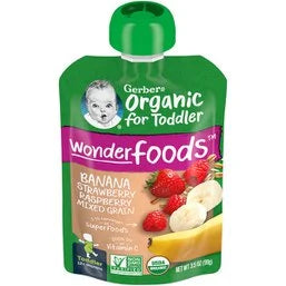Gerber Banana Strawberry Raspberry Mixed Grain Toddler Food 3.488 oz