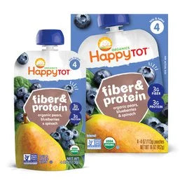 Happy Tot Pears, Blueberries & Spinach 4 oz