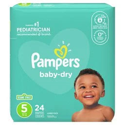 Pampers Baby Dry Diapers, Size 5 (27+ lb)