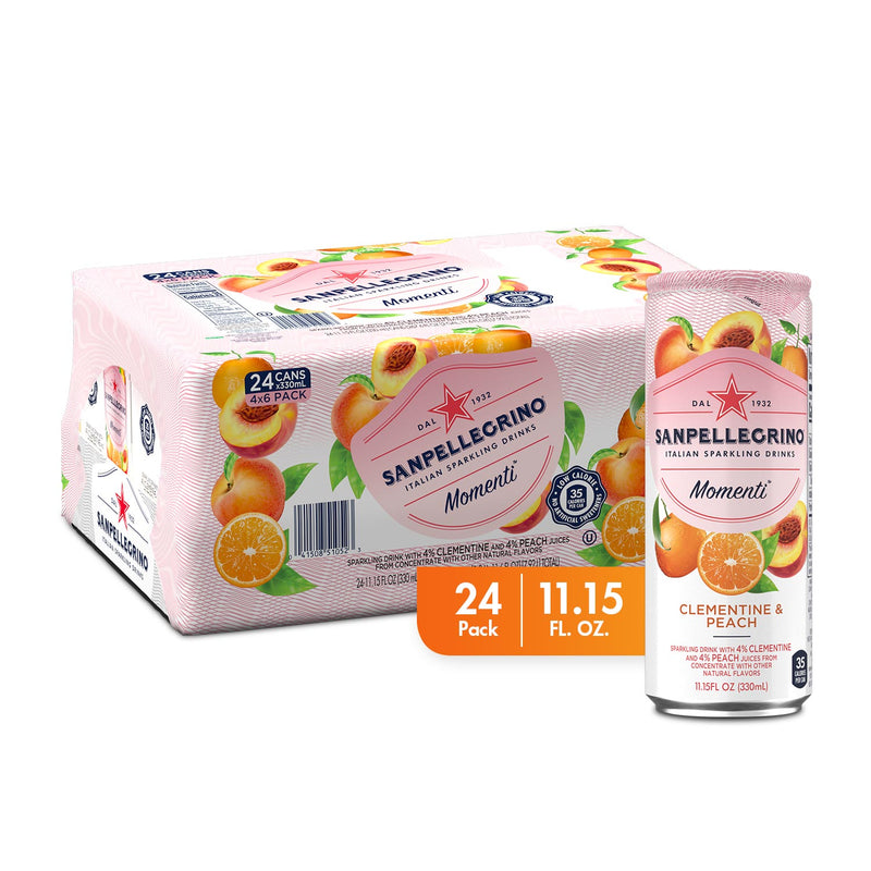 San Pellegrino Momenti Clementine & Peach 330ml Can (24 pack) Case