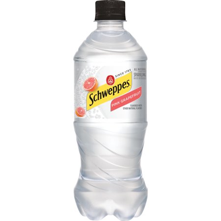 Schweppes Pink Grapefruit Sparkling Water 20 oz Bottle (24 pack) Case