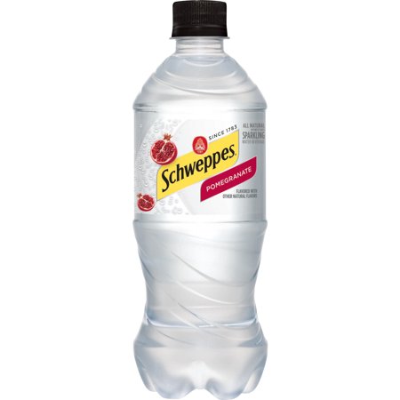 Schweppes Pomegranate Sparkling Water 20 oz Bottle (24 pack) Case
